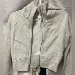 Scuba full zip cropped hoodie